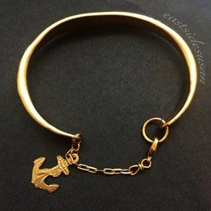 Delicate Brass  Bracelet w ANCHOR Artist Made BFF Bangle IGWT Brooklyn